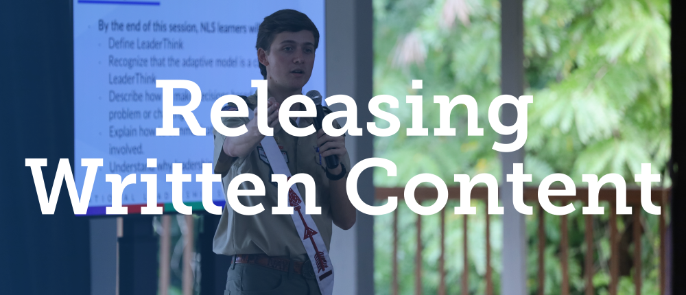 Releasing Written Content