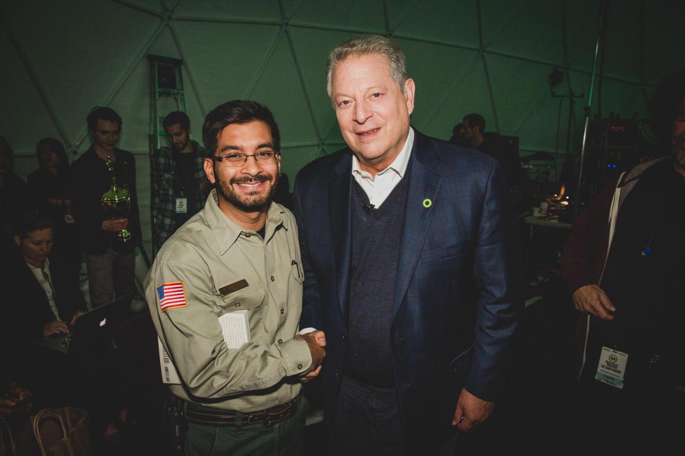 Rob with former US Vice President Al Gore at an event at Liberty State Park in 2016.