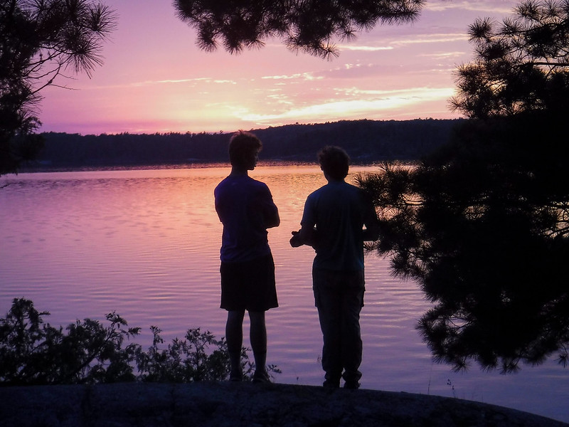 Arrowmen enjoying the evening view after a day of service!