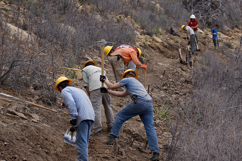 Arrowmen smoothing the trails at Philmont!