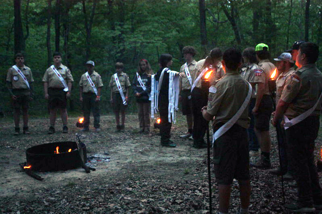 A photo from an induction weekend during Nic’s tenure serving as lodge chief.