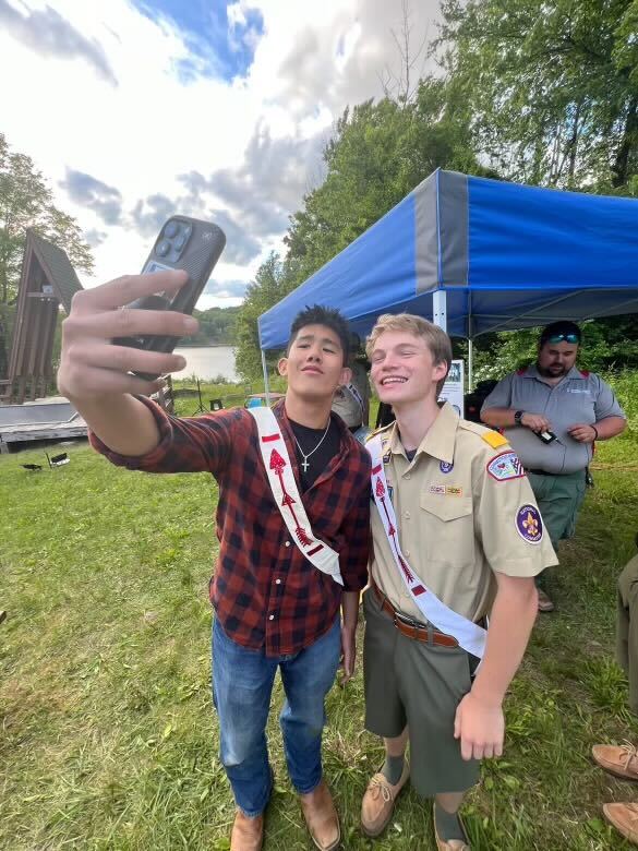 David taking a selfie with an arrowman