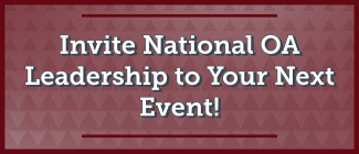 Invite National OA Leadership to Your Next Event Article Header