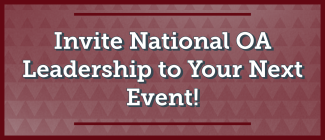 Invite National OA Leadership to Your Next Event